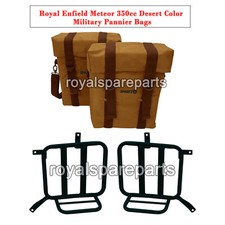 Adapté Pour Royal Enfield Meteor 350 " Militaire Panier Désert Sacs Avec Raccord