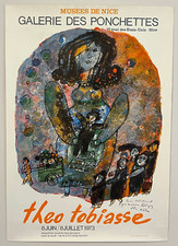 ENVOI THEO TOBIASSE Musee Nice AFFICHE Litho Pierre Chave Vence PONCHETTES 1973