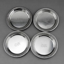 4 petites coupes ou Pats à beurre  en argent massif américain sterling dishes