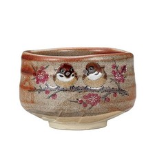 Bol De Thé Vert Matcha Japonais Chawan Kutani Yaki Suzume Sparrow Japon