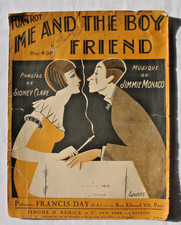 PARTITION ANTIQUE SHEET MUSIC ME AND THE BOY FRIEND Jimmie MONACO Piano chant