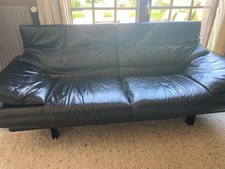 Canapé cuir noir du designer B & B Italia style vintage