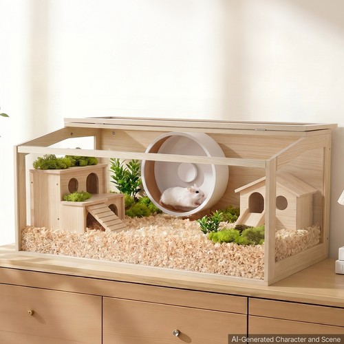 Wooden hamster cage - cage, habitat