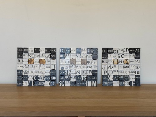 Tableau collage triptyque - collage,