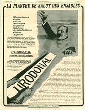 Publicité ancienne produit pharmaceutique Urodonal salut des 1915 issue magazine