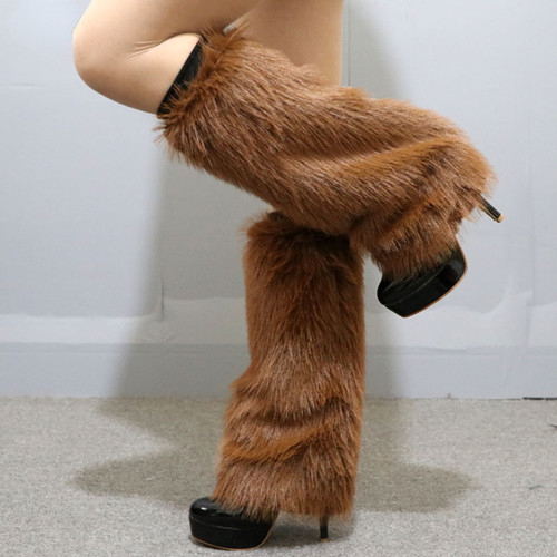 Femme fausse fourrure jambe - fausse,