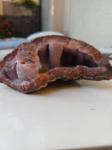 Géode agathe quartz rouge - géode,