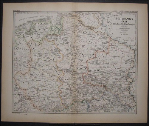 1880 antique map germany gau - 1880,