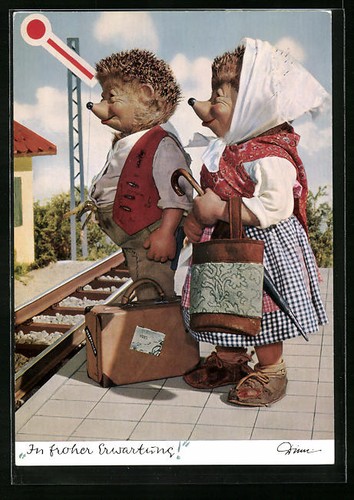 Carte postale mecki tient - postale,