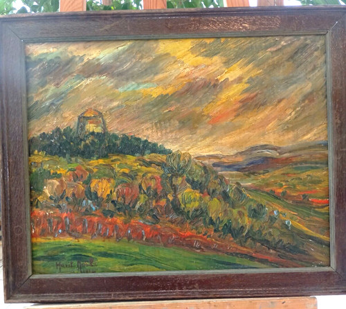 Tableau sur bois encadré