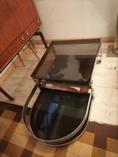 Table basse chromee verre fume - basse,