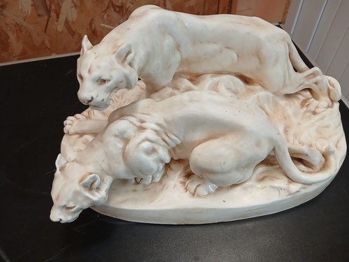 Couple pantheres faience - en,