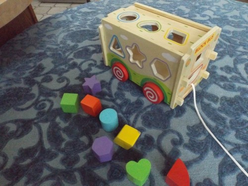 Wooden toy block - block, bus