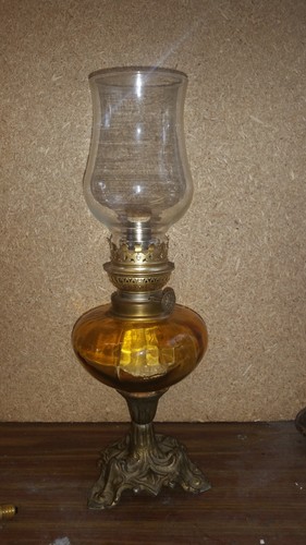 Lampe pétrole pied bronze - pied,