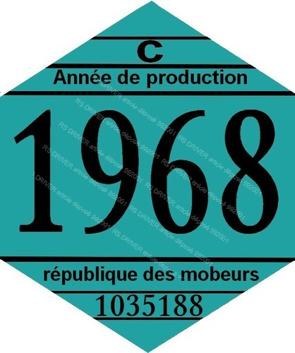 Vignette 1968 pour mobylette - 1968,