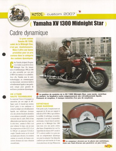 Fiche moto yamaha xv 1300 - fiche,