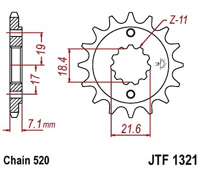Pignon avant - , 13z