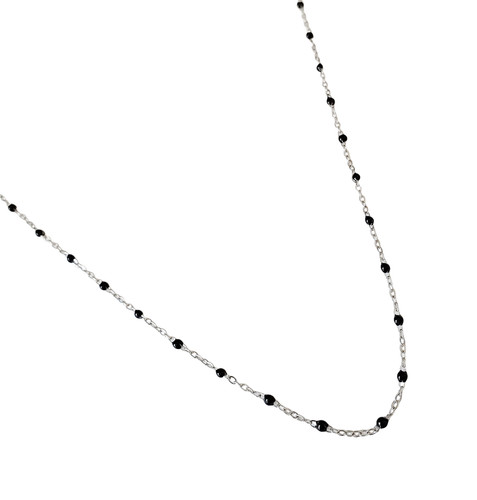 Collier perles résine - , noir