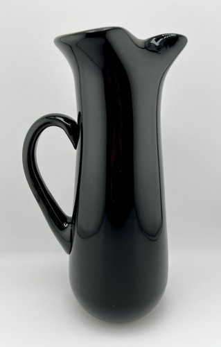 Vtg mcm black glass handmade - mcm,