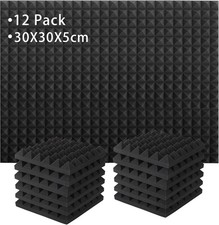 12 Panneaux de Mousse Acoustique, Mousse Anti-bruit Panneaux Acoustiques Ignifu