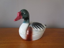 TERRINE en forme de CANARD en Faïence de Michel CAUGANT barbotine