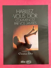 Publicité 1971 Christian Dior collants vintage rétro 70s jambes lingerie
