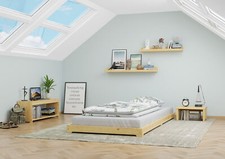 Petit lit pin très bas, base idéale pour combiner avec futon, surface 90x190 cm 