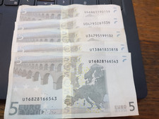 lot de 5 billet 5 euro 2002
