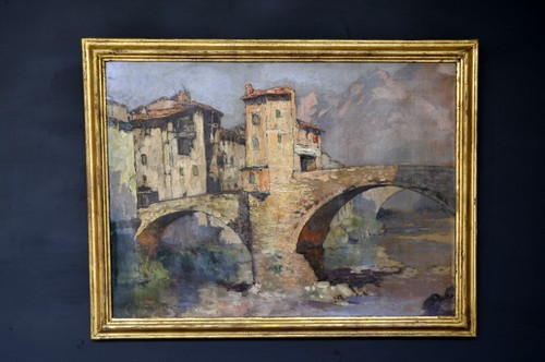 Huile sur toile signée - sur, léon