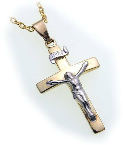 Pendentif croix avec sur or - pendentif, la