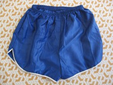 VINTAGE Short de Sport 3 Suisses Bleu Royal Nylon Années 70/80 Homme Taille 40