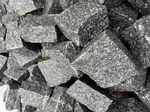 Pavé granite eclaté gris - pavé,