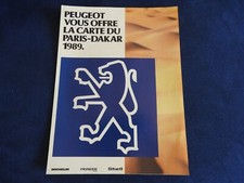catalogue depliant peugeot la carte du Paris Dakar 1989 poster