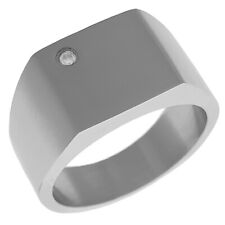 Chevalière Homme en Acier inoxydable et Zirconium - Taille 60 Disponible - Neuve