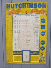 Carton Publicitaire Hutchinson Pneu No Plaque Émaillée Ancienne Garage Ancien 
