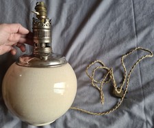 Lampe boule Titus ( Tito Landi ) Métal nickelé et céramique blanche craquelée