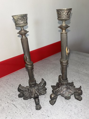 Ancienne paire bougeoirs - de,