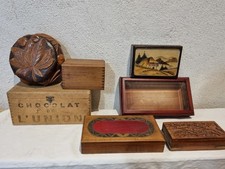 LOT DE 7  BOITES COFFRETS   BOIS , BELLE  Déco  à voir ! /  FRENCH box / boxes