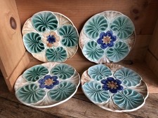 4 assiettes barbotines Wasmuel nénuphar