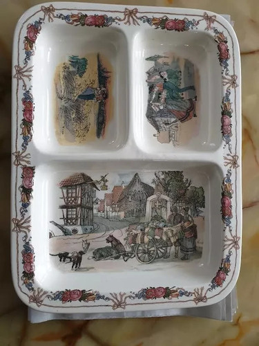 Ancien plat compartiments - ancien,