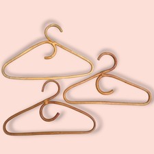 lot 3 cintres vintage rotin osier ancien 