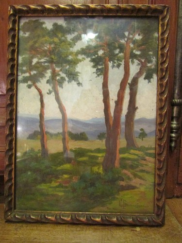 Ancien tableau gouache signé - ancien,