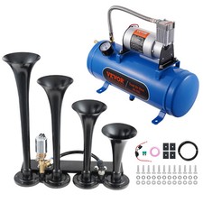 VEVOR Kit de Klaxon 4 Trompettes avec Compresseur d'Air 150 dB 6 L 120 psi Auto
