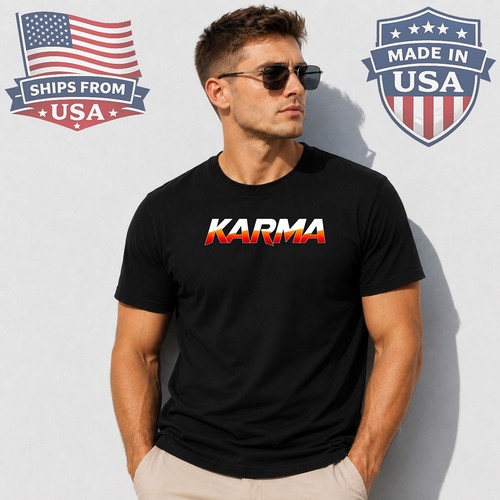 Karma word graphic - karma, t-shirt