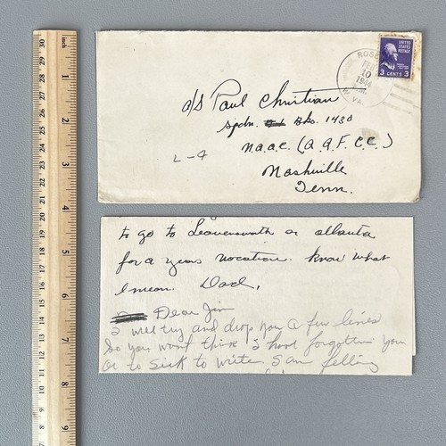 1942 wwii homefront letter - wwii,