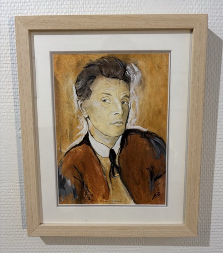 Egon schiele pastel signé - egon,