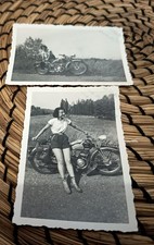 Lot 2 photos années 50 – Femme  moto Monet-Goyon – Pont De Vernaison Rhône