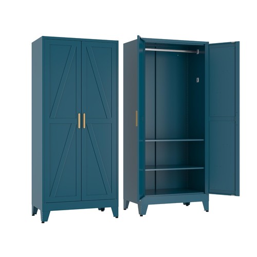 Metal armoire adjustable - armoire,