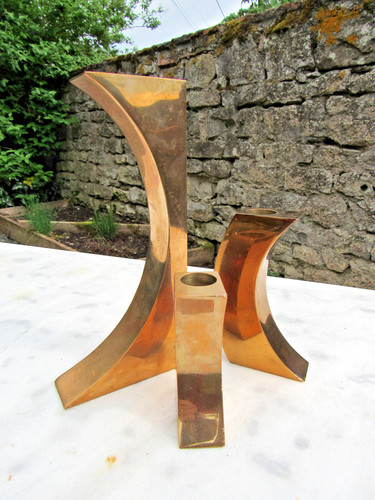 Vintage 3 bougeoirs - 3,