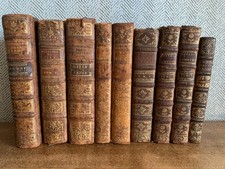 Lot de livres anciens reliés XVIIIe siècle reliure décorative plein cuir in-16
